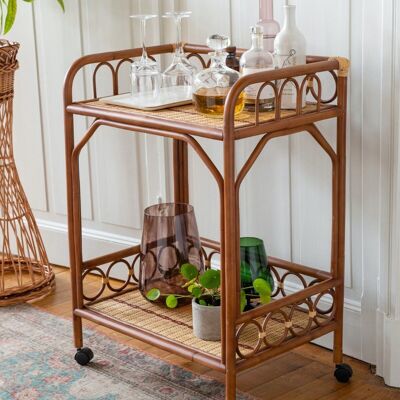 Bagatelle woven rattan trolley