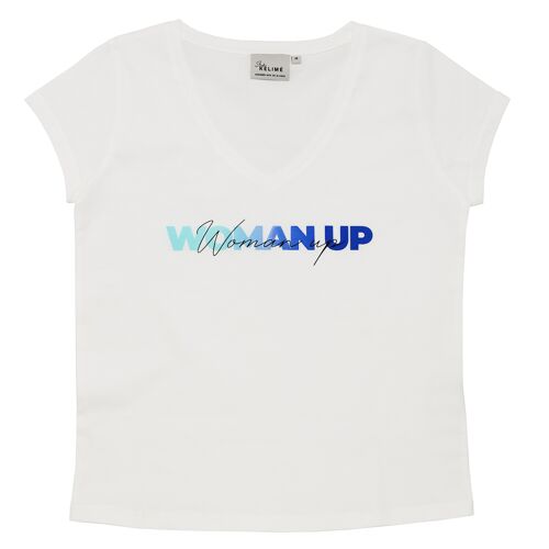 Tee-shirt Short Sleeves WOMAN UP RAINBOW White Vintage
