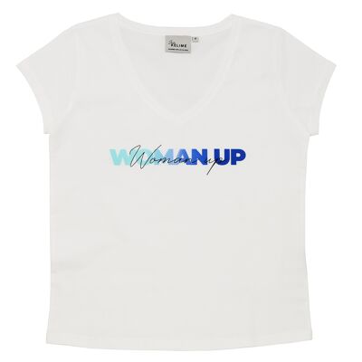 T-Shirt Kurzarm WOMAN UP RAINBOW Weiß Vintage