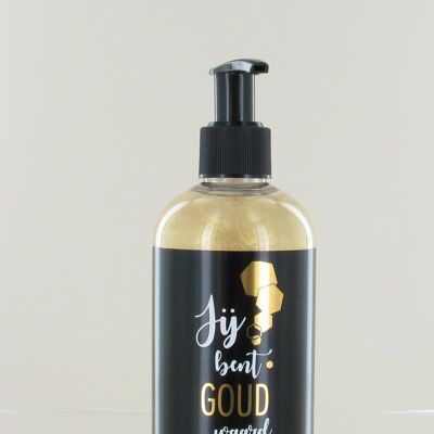 Handzeep "Je bent goud waard" 300 ml (zwart)