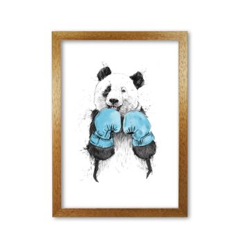The Winner Boxing Panda Animal Art Print par Balaz Solti