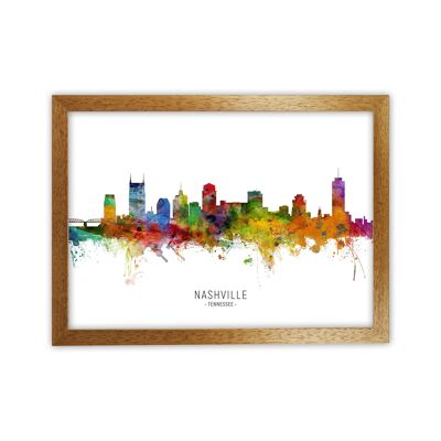 Nashville Tennessee Skyline Art Print by Michael Tompsett