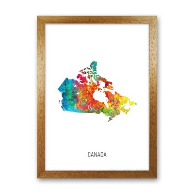 Stampa artistica della mappa dell'acquerello del Canada di Michael Tompsett