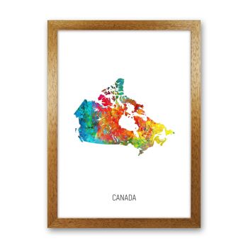 Impression d'art de carte d'aquarelle du Canada par Michael Tompsett