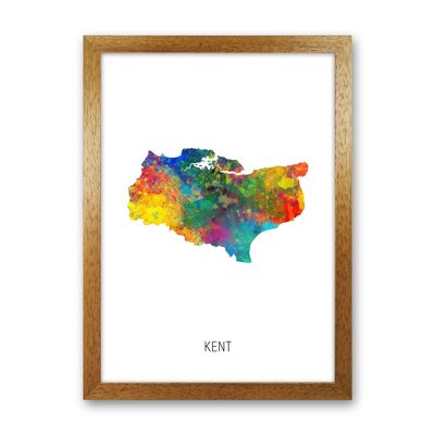 Stampa artistica della mappa dell'acquerello del Kent di Michael Tompsett