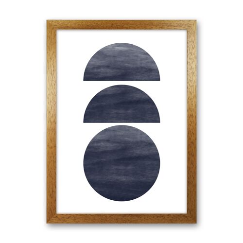 Abstract Navy Circles Modern Print