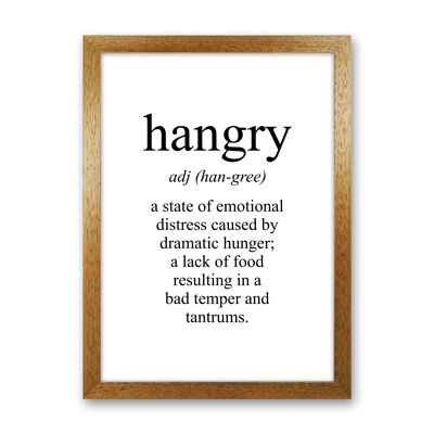 Impresión moderna Hangry, arte de pared de cocina enmarcado