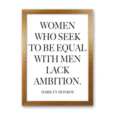 Igualdad, cita de Marilyn Monroe, tipografía enmarcada, impresión artística de pared