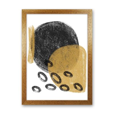 Dalia Chalk Black And Gold Bubbles  Art Print by Pixy Paper