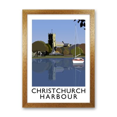 Impression d'art numérique encadrée du port de Christchurch par Richard O'Neill