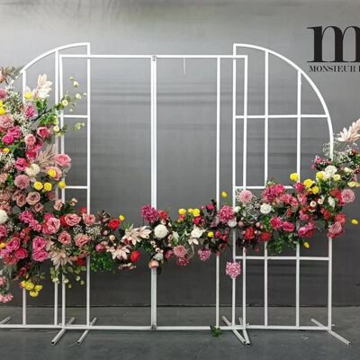 Red rose artificial flower facade decoration