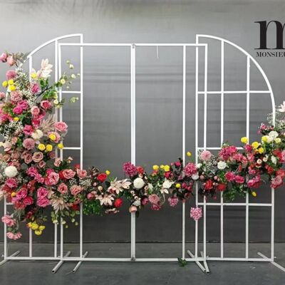 Red rose artificial flower facade decoration