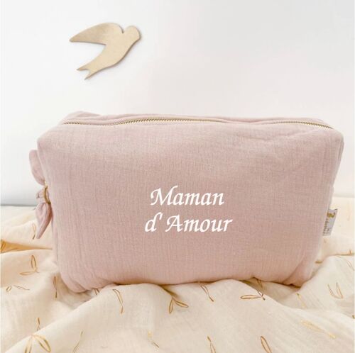 Trousse de toilette " Maman d'amour "  Fête des mères