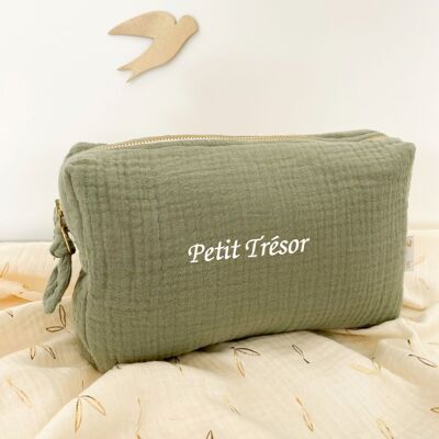 "Petit Trésor" embroidered birth toiletry bag