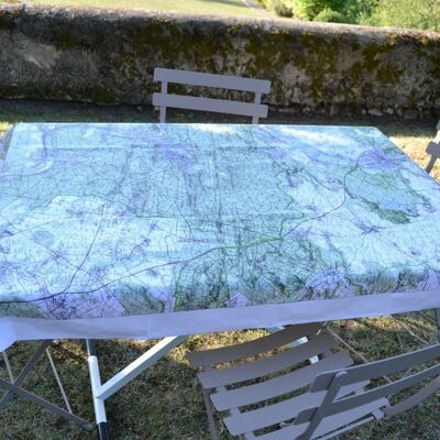 IGN map coated fabric Forest of Fontainebleau (150x110)