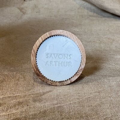 Shaving soap with organic olive oil and its wooden bowl