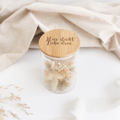 There is love in here - storage jar / gift wrapping