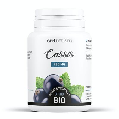 Grosella negra orgánica - 250 mg - 100 cápsulas vegetarianas