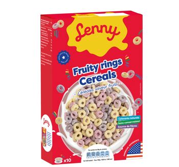 LENNY – FRUITY RINGS CEREALS – 300G x 12