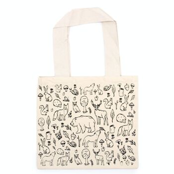 COTT-10A - Grand sac shopping en coton - 38x42cm - Forest Life - 10oz - Vendu en 1x unité/s par extérieur 1