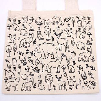 COTT-10A - Grand sac shopping en coton - 38x42cm - Forest Life - 10oz - Vendu en 1x unité/s par extérieur 2