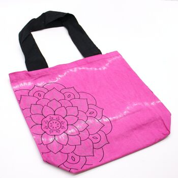 TDB-07 - Sac en coton tie-dye (6oz) - Mandala - Magento - Poignée noire - Vendu en 1x unité/s par extérieur 2