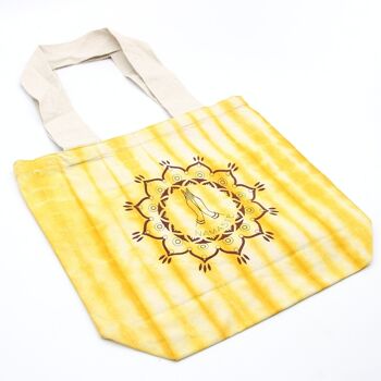 TDB-09 - Sac en coton tie-dye (6oz) - Mains Namaste - Jaune - Poignée naturelle - Vendu en 1x unité/s par extérieur 3