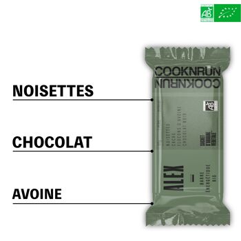 Barres énergétiques bio Alex | Noisette, Chocolat 2