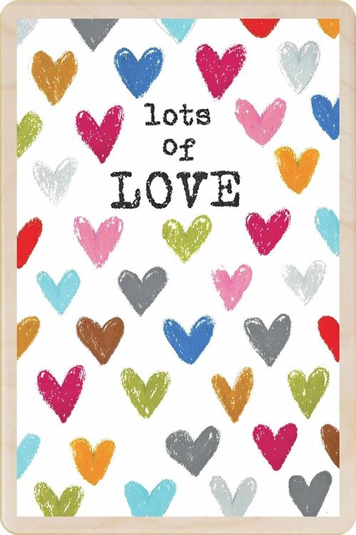 Wooden Postcard LOTS OF LOVE Card