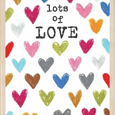 Wooden Postcard LOTS OF LOVE Card