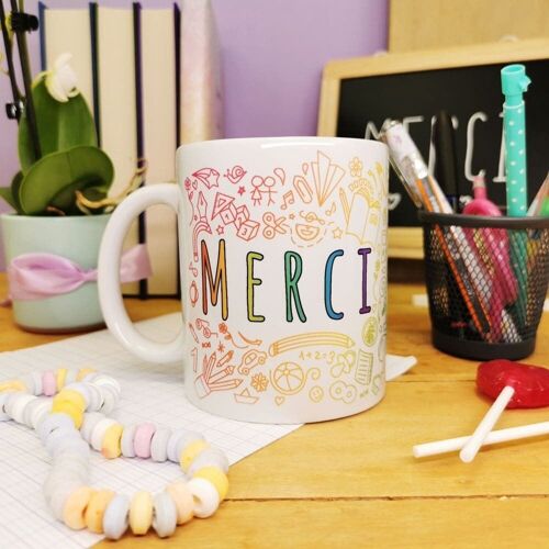 Mug - "Merci" - Collection arc-en-ciel