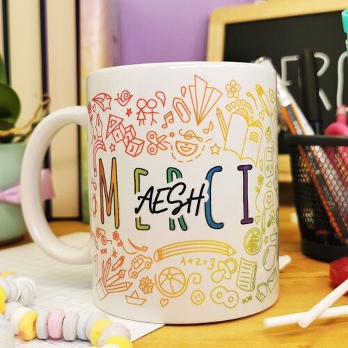 Mug - Merci AESH - Collection arc-en-ciel