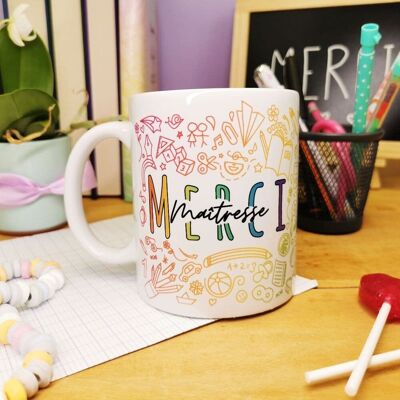 Mug - Merci Maîtresse - Collection arc-en-ciel