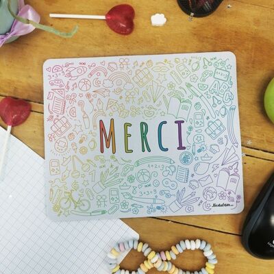 Tapis de souris - "Merci" - Collection arc-en-ciel