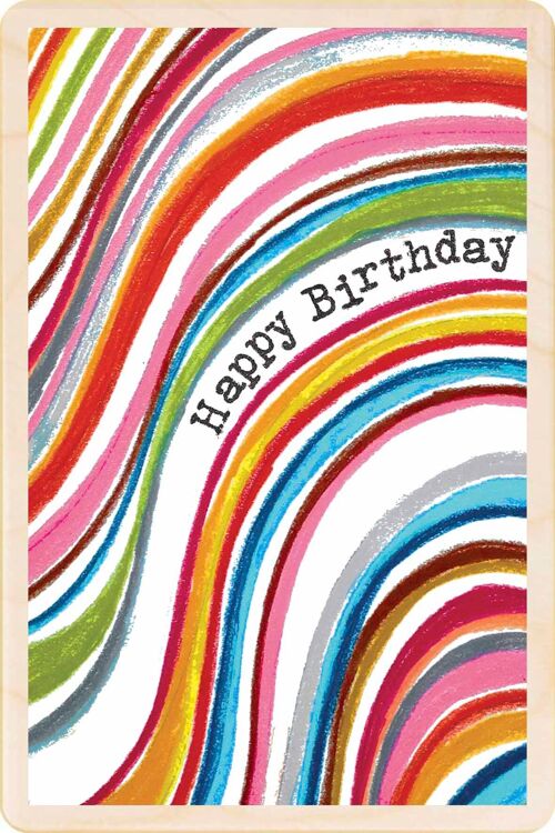 Wooden Postcard HAPPY BIRTHDAY Birthday Card