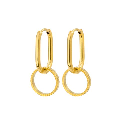 Oval Hoops and Stripes Gold