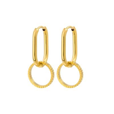Oval Hoops and Stripes Gold