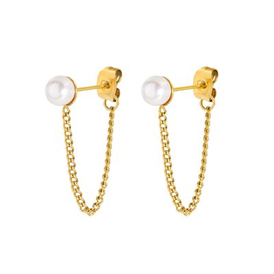 Heat Wave Pearl Earrings Gold