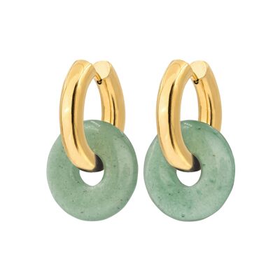 Chunky Hoopies Aventurine Gold