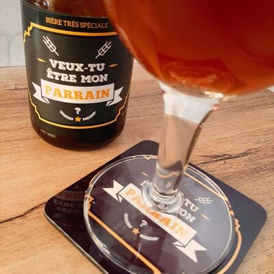 Sous verre de bière demande parrain