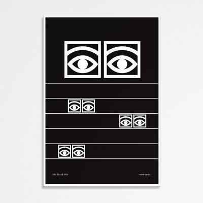 Ögon – 1956 – Schwarze Streifen – Kunstdruck – 50 cm x 70 cm