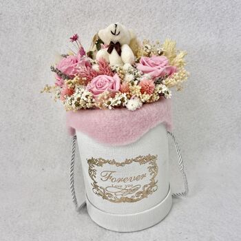 FLOWER BOXE, Fleurs séchées rose/blanc, Cadeau Naissance, Anniversaire, Cadeau Eco-durable 1