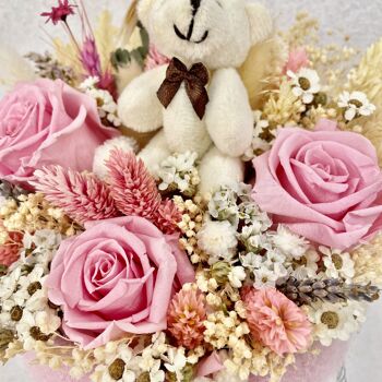 FLOWER BOXE, Fleurs séchées rose/blanc, Cadeau Naissance, Anniversaire, Cadeau Eco-durable 3