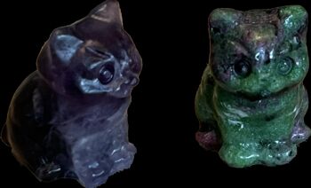 Set of 9 Cat Figurines in semi-precious stones 7