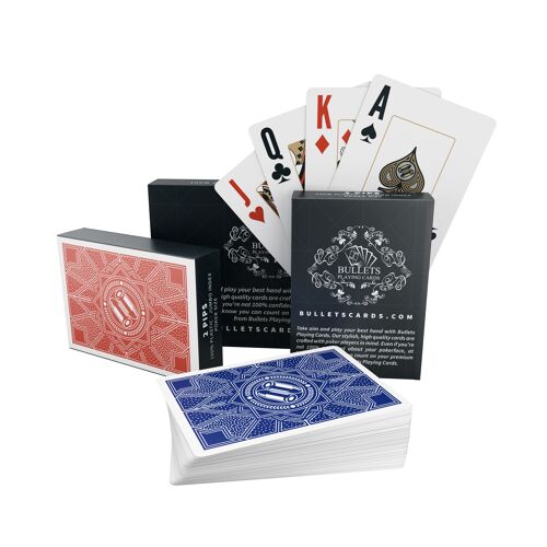 Pokerkarten "Paulie" Aus Plastik, Poker-Size, Doppelpack, Jumbo Index, 2 Eckzeichen