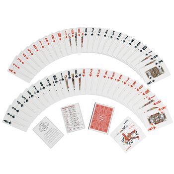 Cartes de poker "Paulie" En plastique, format poker, lot de 2, index jumbo, 4 caractères aux coins 3