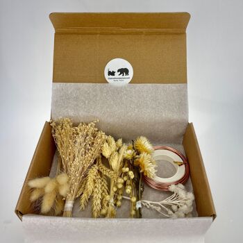 BOX DIY, Kit Couronnes et bracelets en fleurs séchées, Loisir créatif, EVJF, Rose beige 7