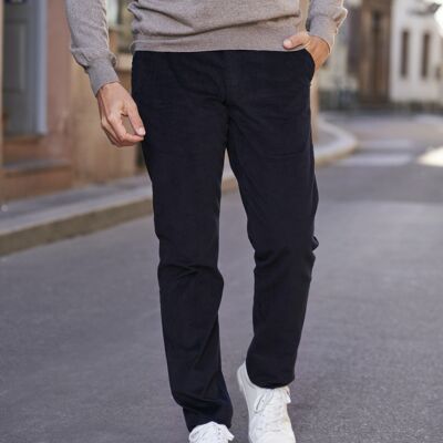 Pantalone Marlon in velluto a coste inglese navy