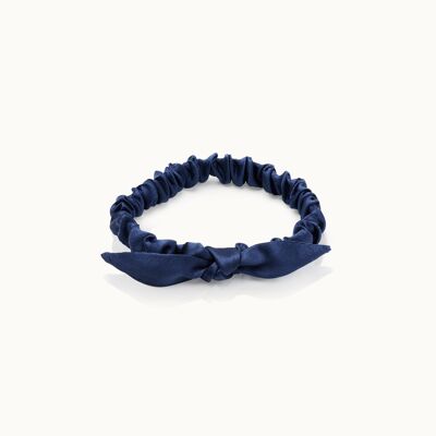 Scrunchie coniglietto di seta blu marino