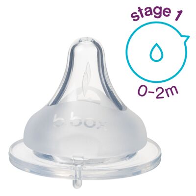 2 pack baby bottle anti-colic teat - stage 1 (0-2m)